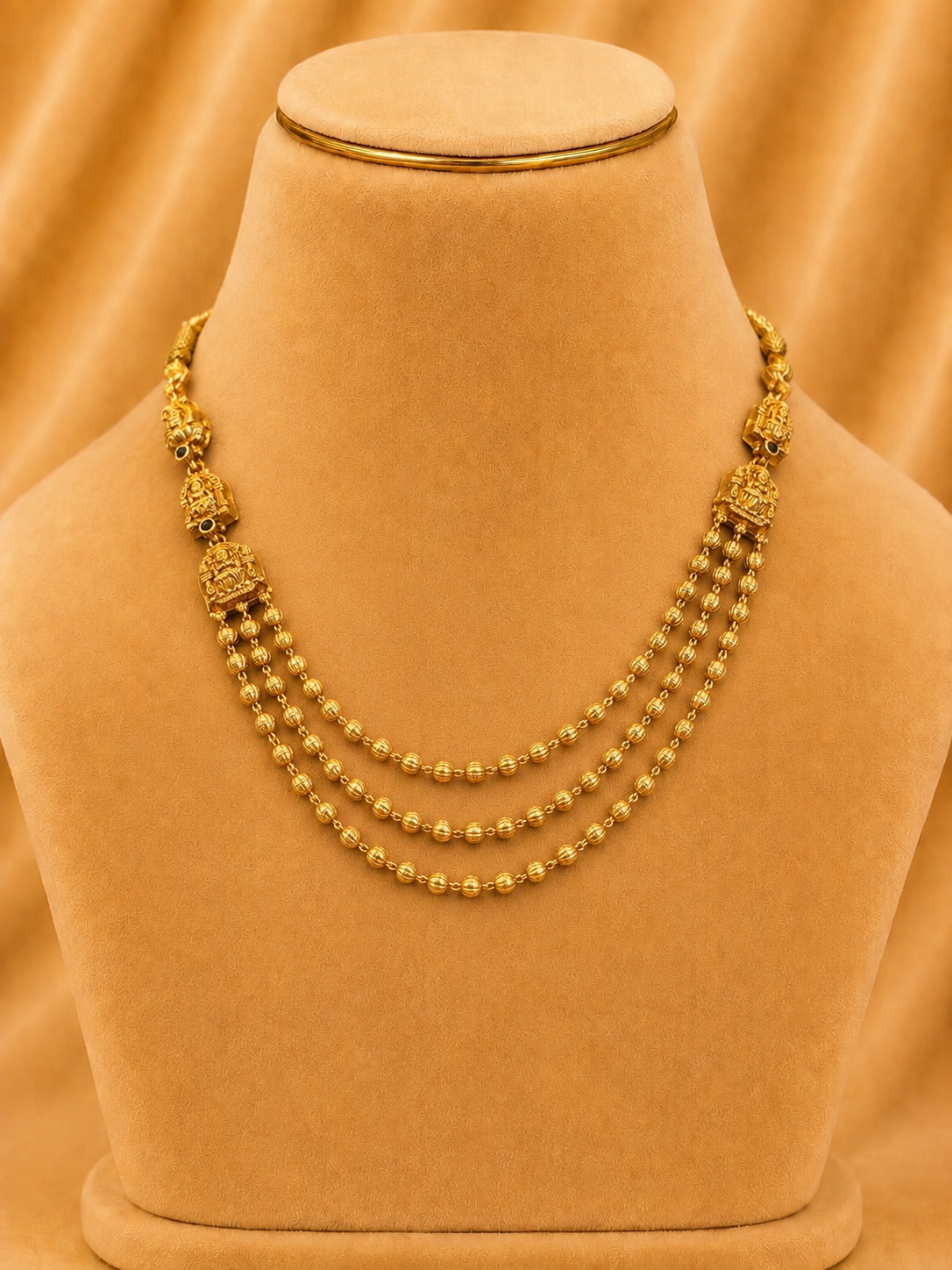 Beads Chain Fancy in 92.5 Silver Gold Polished(6778)