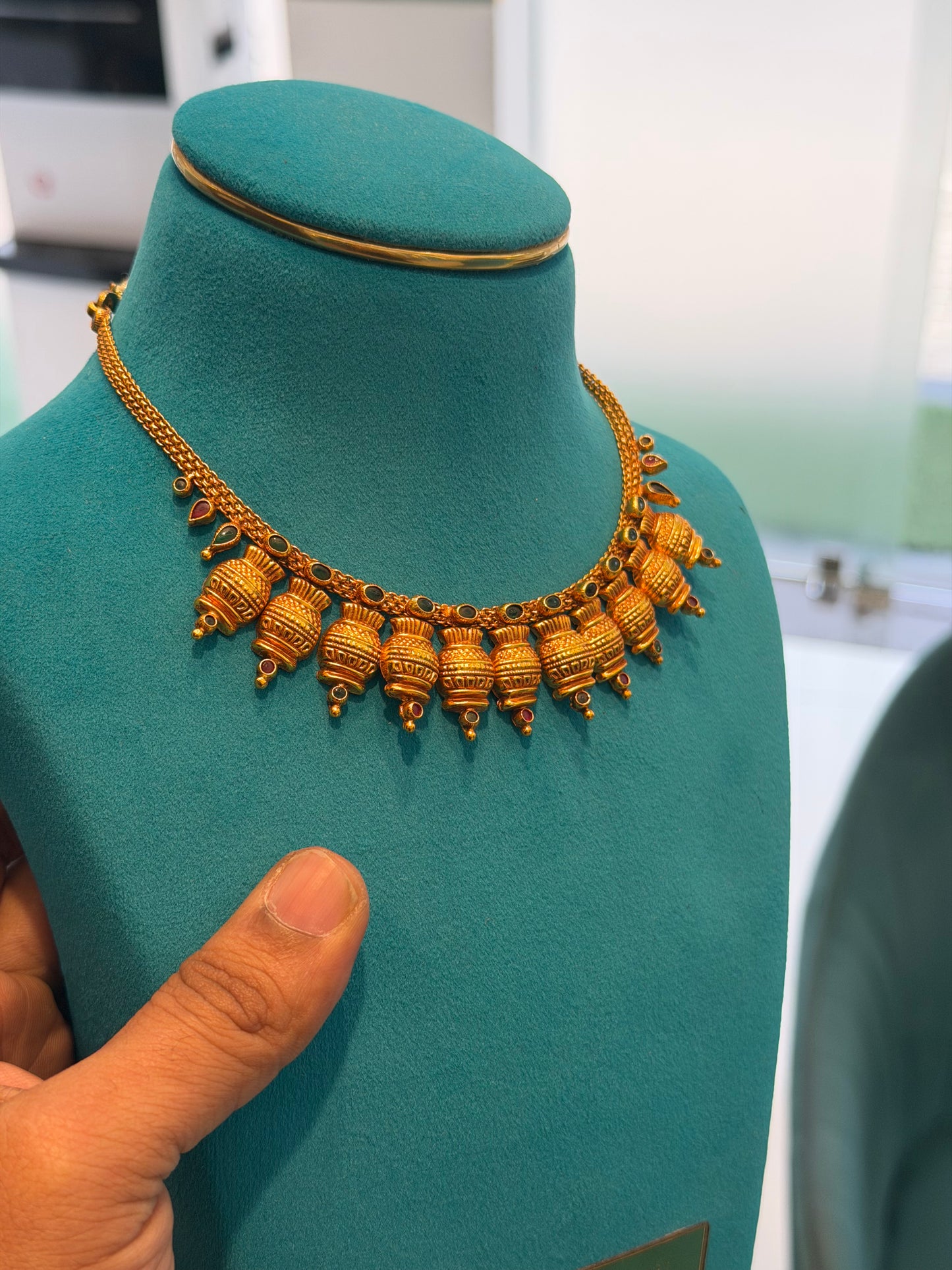 Short Necklace 92.5 Silver Gold Polish (9781)