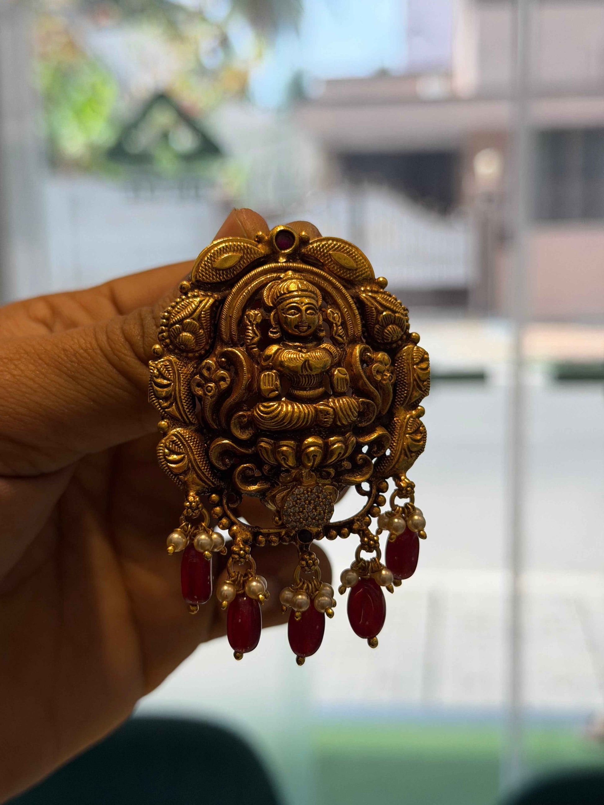 ANTIQUE PENDANT 92.5 SILVER GOLD POLISHED (81130)