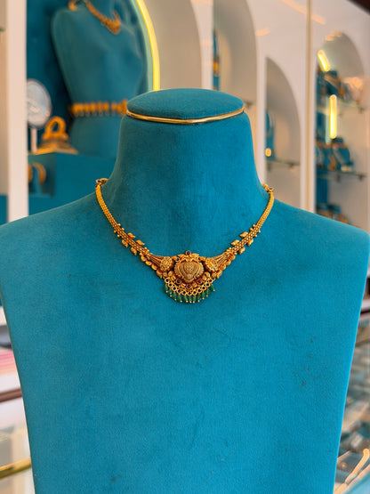 Short Necklace in 92.5 Silver Gold Polish (9838)