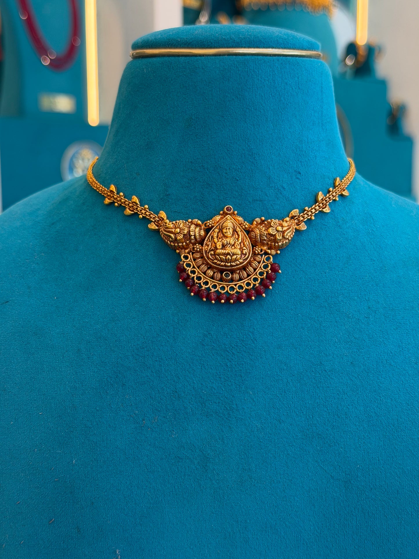 Short Necklace 92.5 Silver Gold Polish (9785)