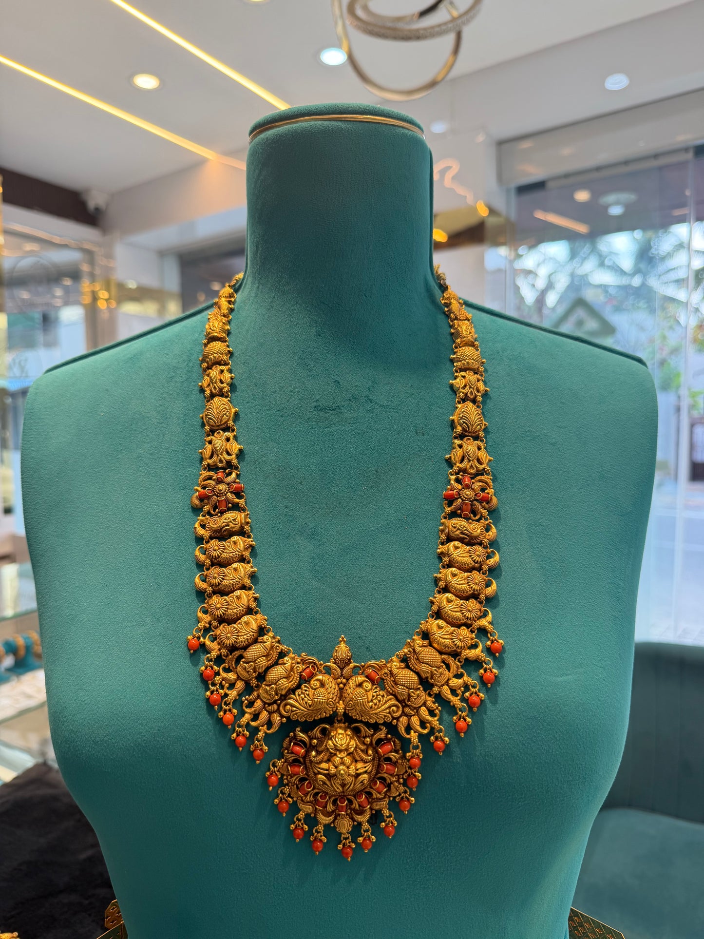 Long Necklace / Haram in 92.5 Silver Gold Polish (7123)