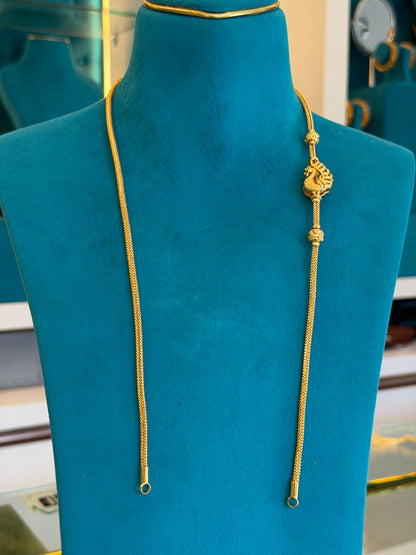MOP MANGALYA / MANGALSUTAR CHAIN 92.5 SILVER GOLD POLISHED (4566)