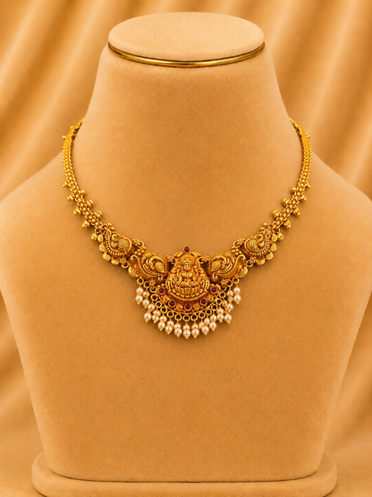 Short Necklace in 92.5 Silver Gold Polish (9835)