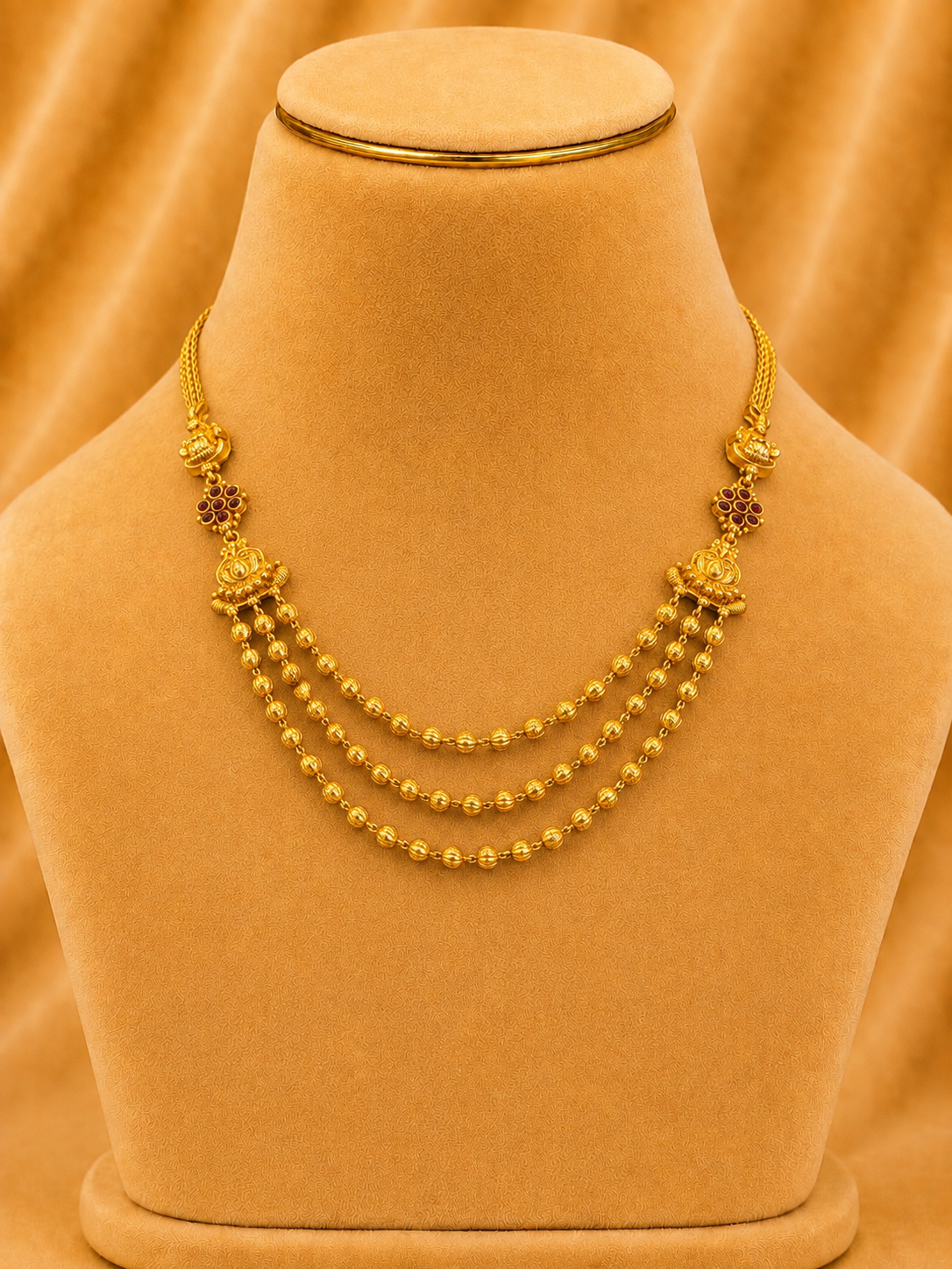 Beads Chain Fancy in 92.5 Silver Gold Polished(6776)