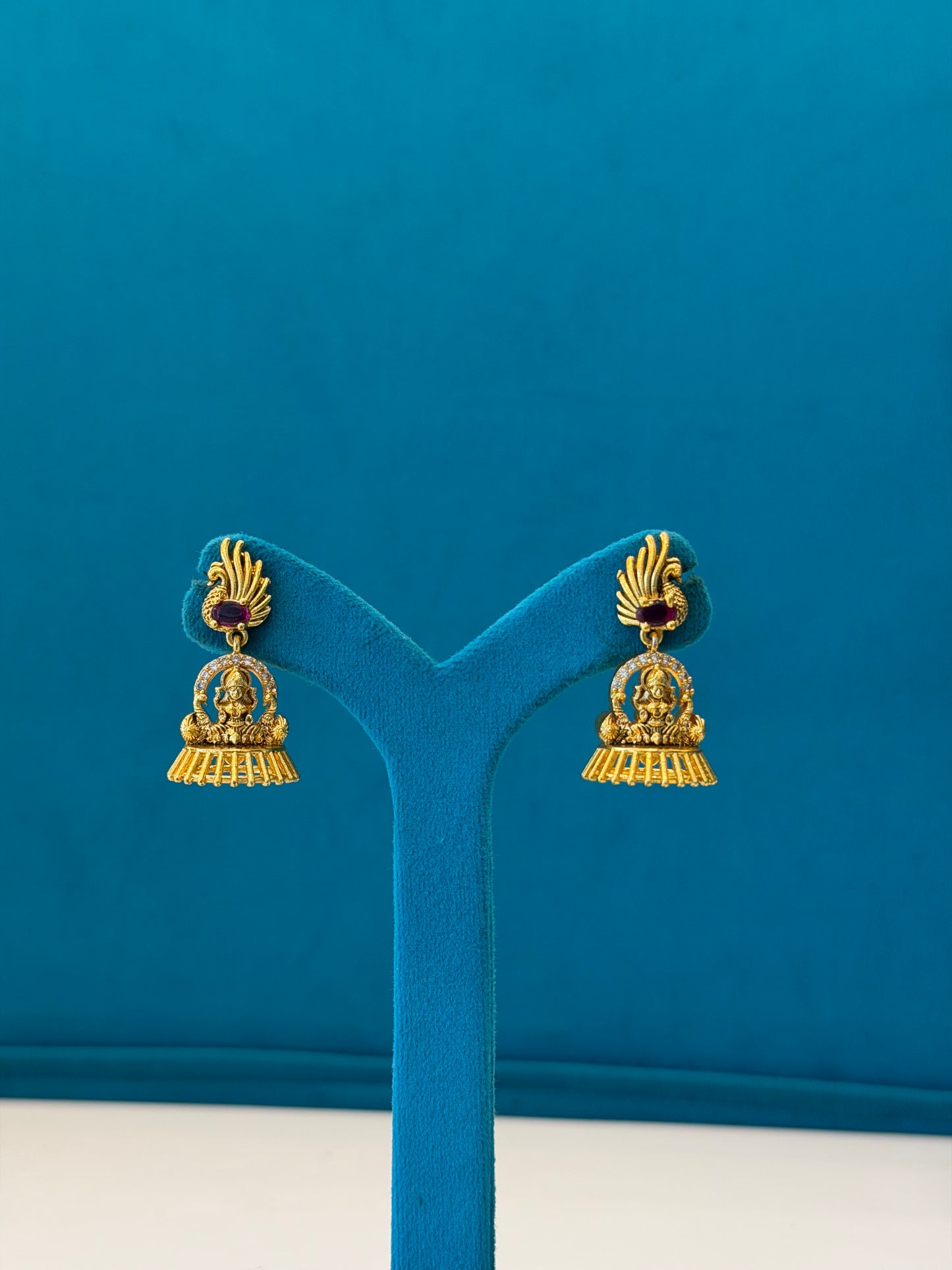 Silver Gold-Polished Jhumki Earrings – Statement