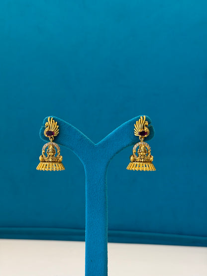 Silver Gold-Polished Jhumki Earrings – Statement
