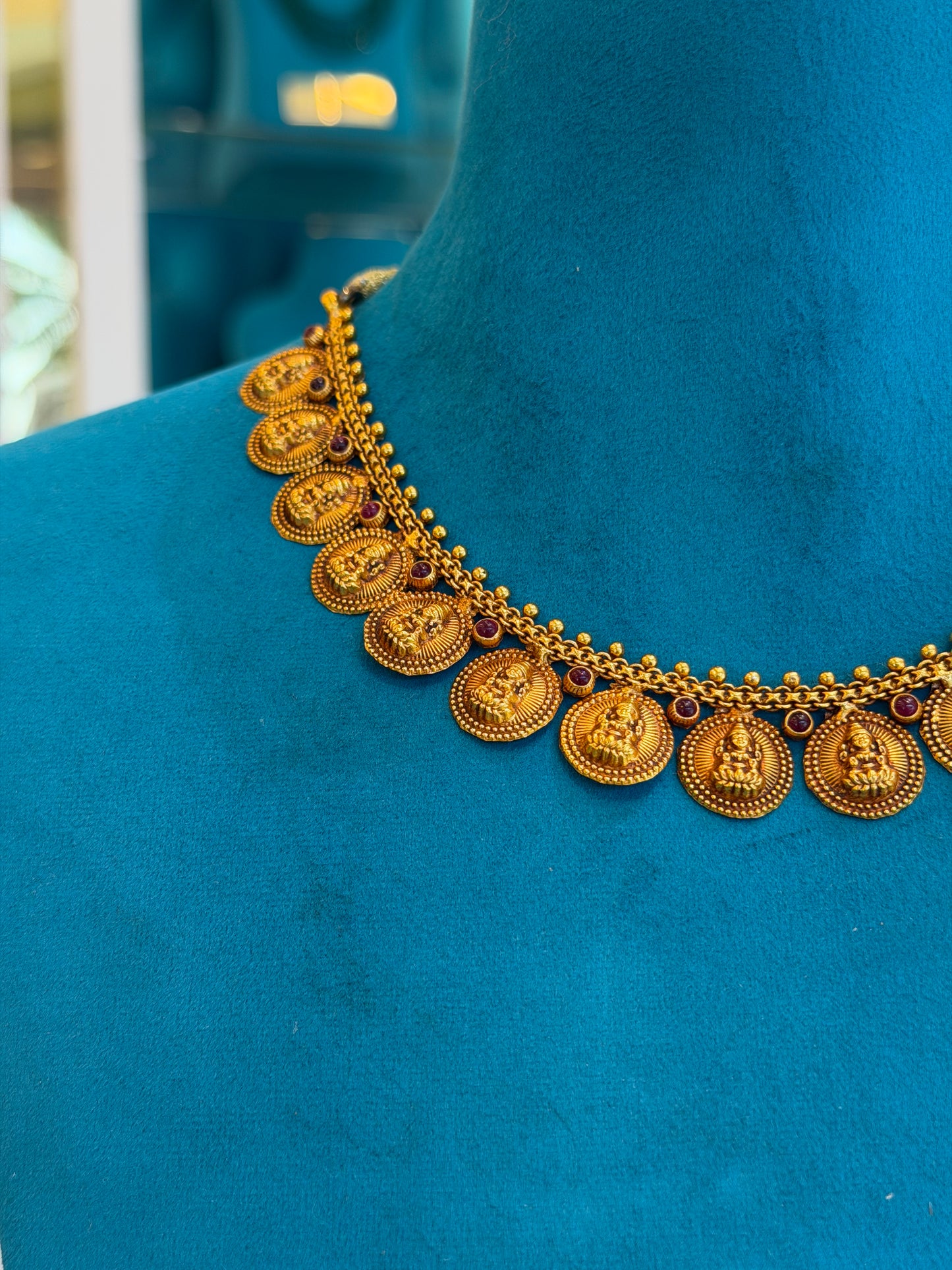 Short Kaas Necklace in 92.5 Silver Gold Polish
(9795)