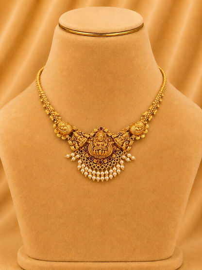 Short Necklace in 92.5 Silver Gold Polish (9832)