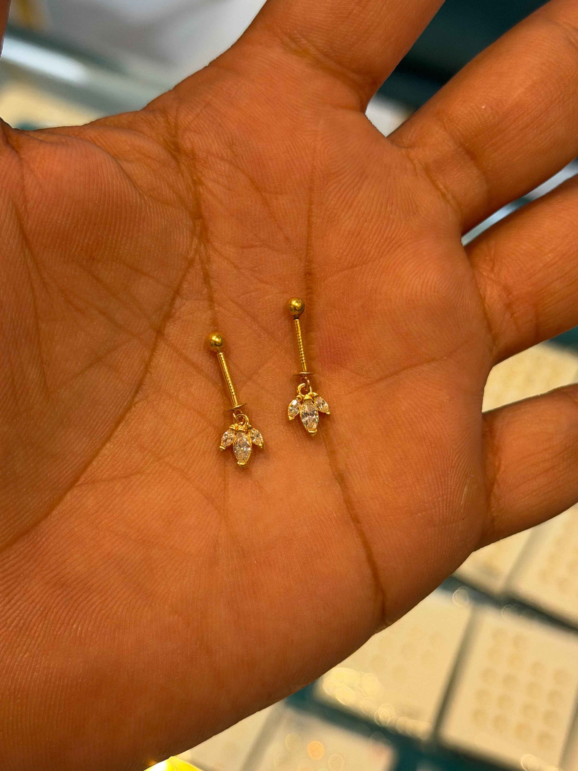Bugadi Earrings 92.5 Silver Gold Polished (3723)