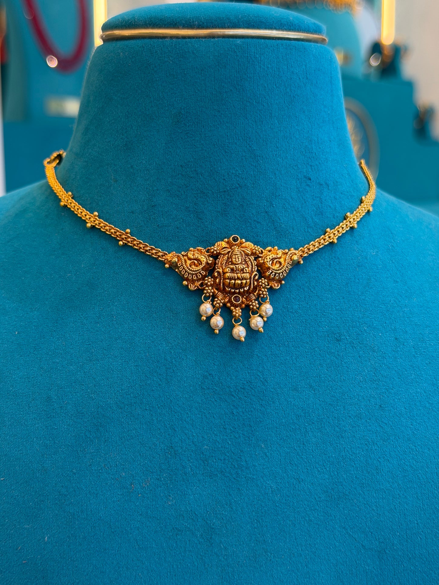 Short Necklace 92.5 Silver Gold Polish (9787)