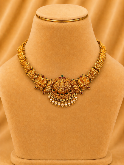 Short Necklace in 92.5 Silver Gold Polish (9830)