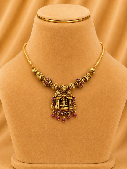 Short Necklace in 92.5 Silver Gold Polish (9831)
