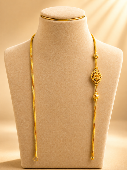 MOP MANGALYA / MANGALSUTAR CHAIN 92.5 SILVER GOLD POLISHED (4568)