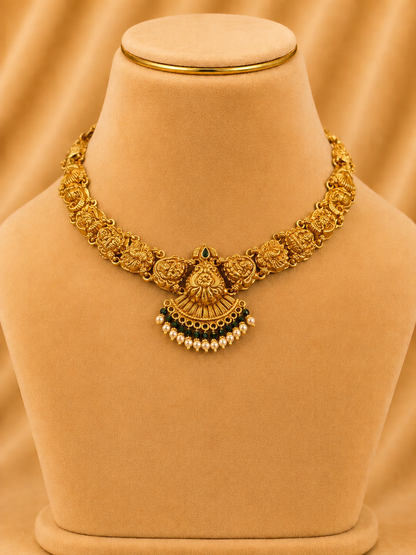Short Necklace in 92.5 Silver Gold Polish (9819)