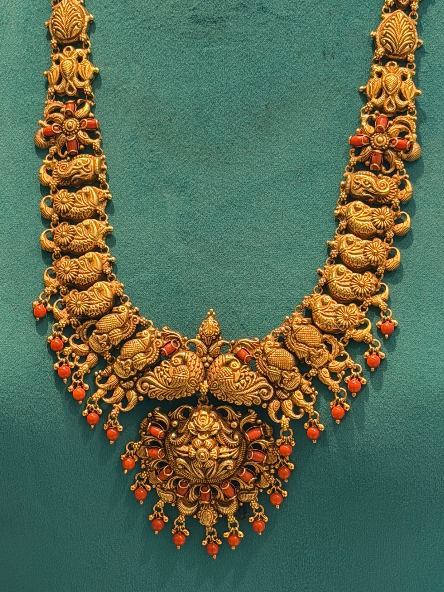 Long Necklace / Haram in 92.5 Silver Gold Polish (7123)
