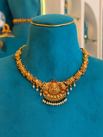Short Necklace in 92.5 Silver Gold Polish (9821)