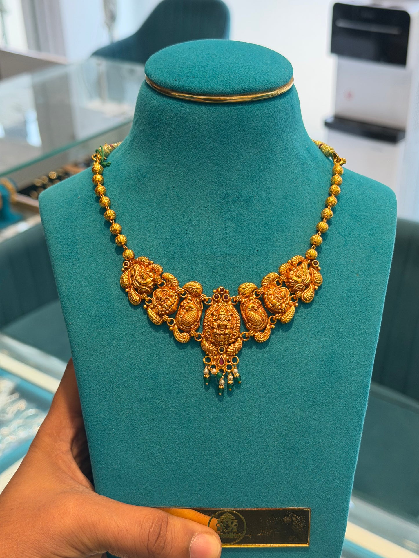 Short Necklace 92.5 Silver Gold Polish (9780)