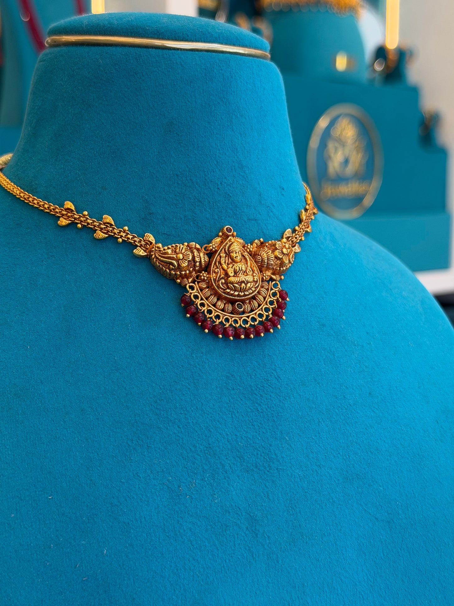 Short Necklace 92.5 Silver Gold Polish (9785)