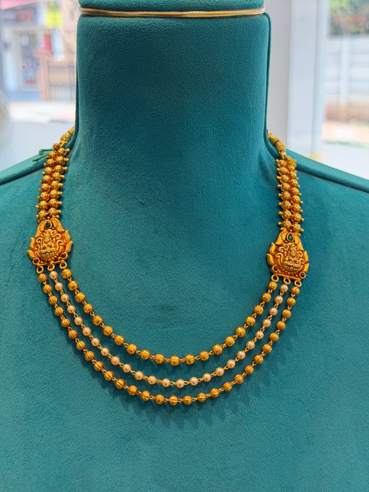 Beads Chain in 92.5 Silver Gold Polished (6733)