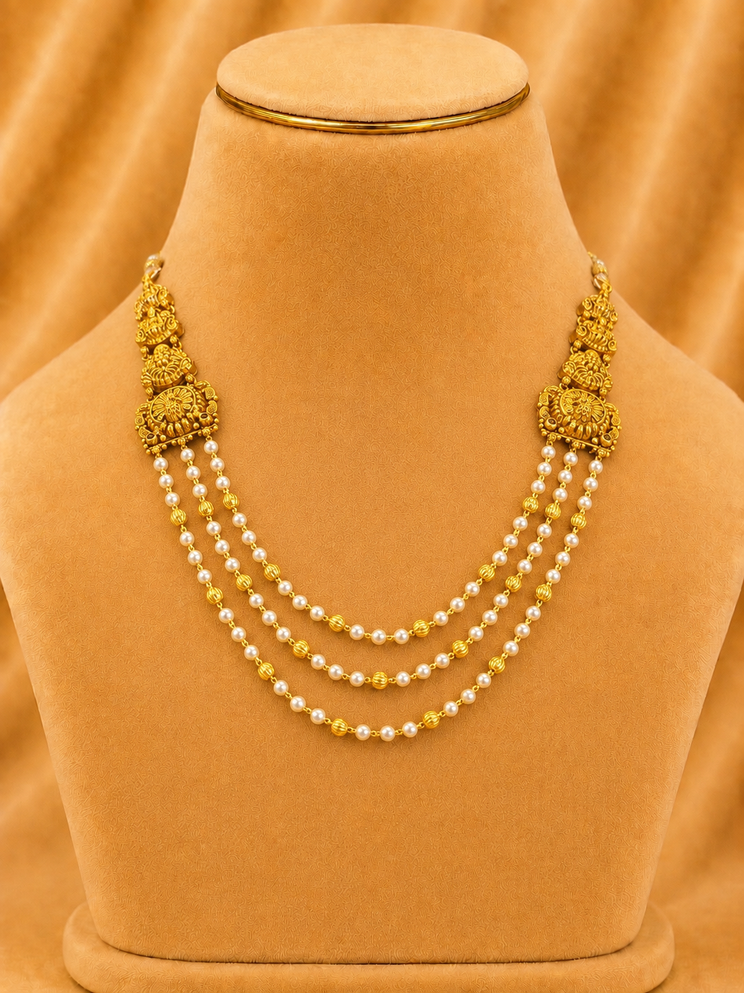Beads Chain Fancy in 92.5 Silver Gold Polished(6779)
