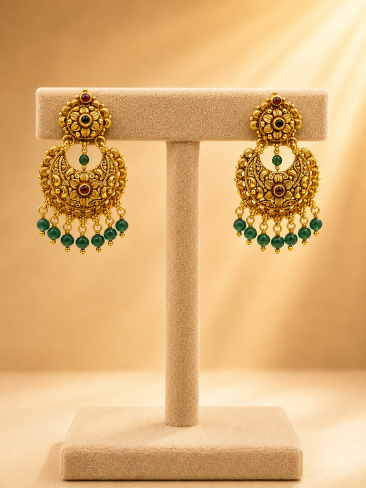 925 Sterling Silver Jhumki Earrings for Women – Ornate Design, Gold Polished, BIS Hallmarked (51248)