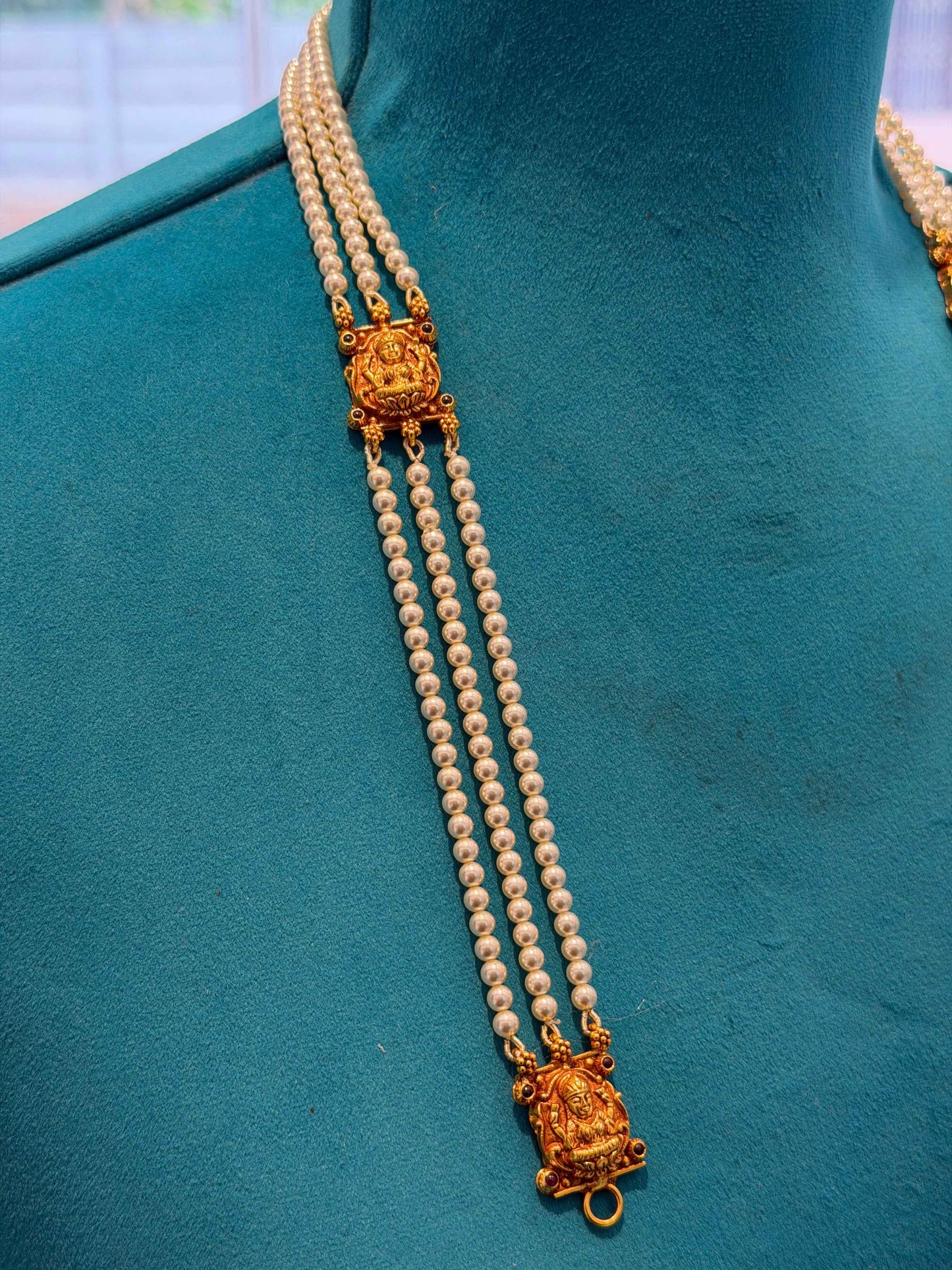 Beads Chain Without Pendant in 92.5 Silver Gold Polished (6754)