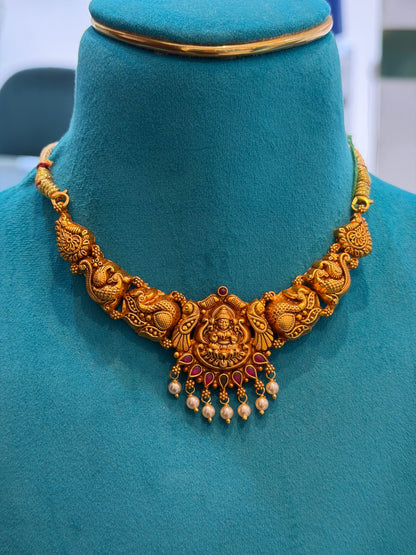 Short Necklace 92.5 Silver Gold Polish (9770)