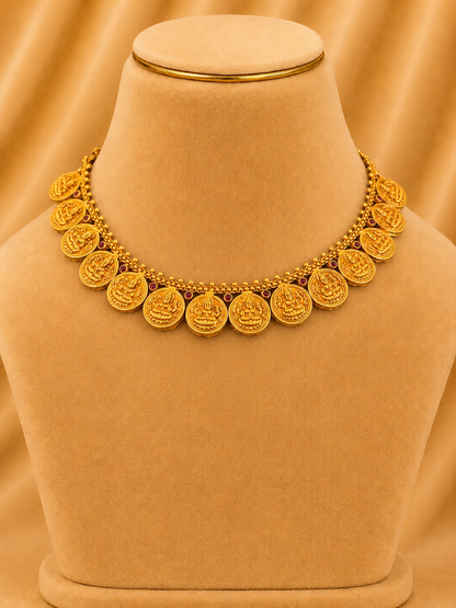 Short Necklace in 92.5 Silver Gold Polish (9822)