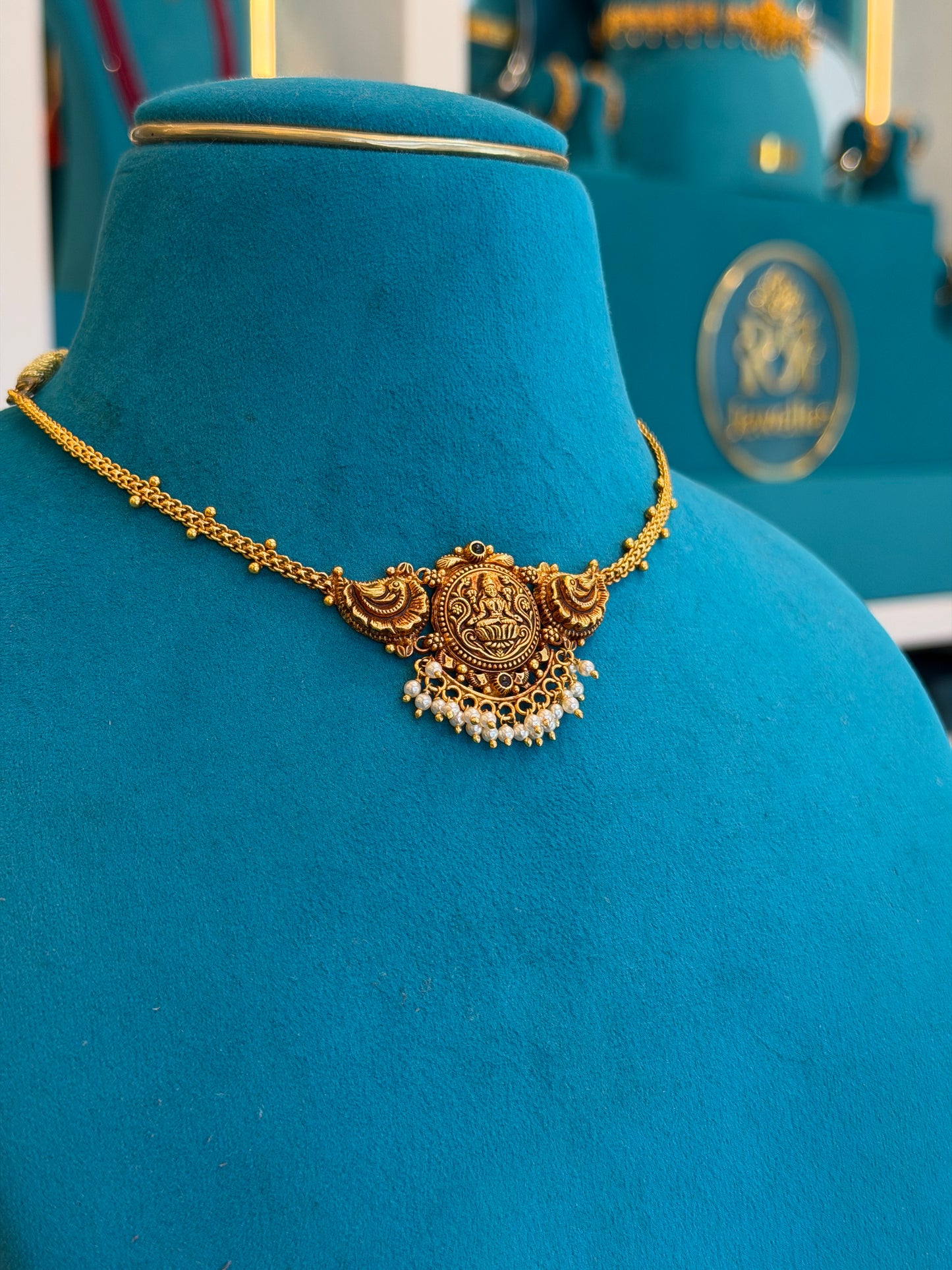 Short Necklace 92.5 Silver Gold Polish (9788)