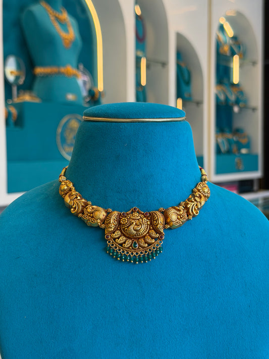 Short Necklace in 92.5 Silver Gold Polish (9801)