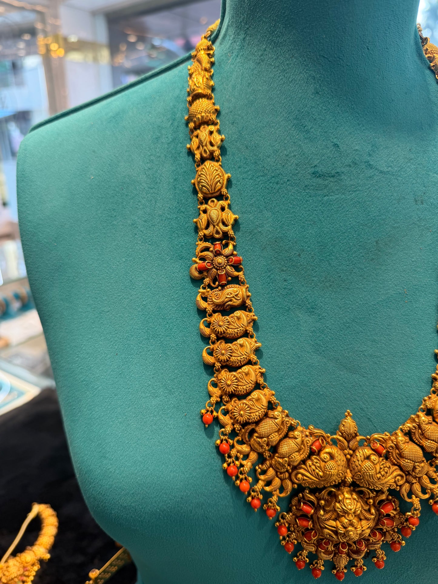 Long Necklace / Haram in 92.5 Silver Gold Polish (7123)