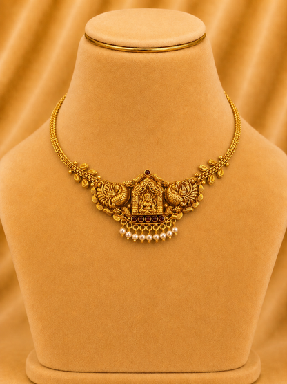Short Necklace in 92.5 Silver Gold Polish (9847)