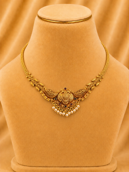 Short Necklace in 92.5 Silver Gold Polish (9842)