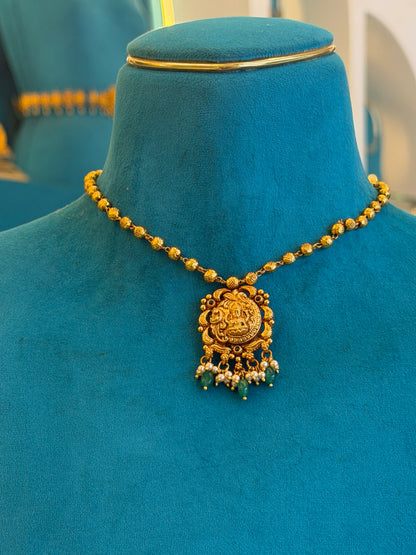 Short Necklace in 92.5 Silver Gold Polish (9849)