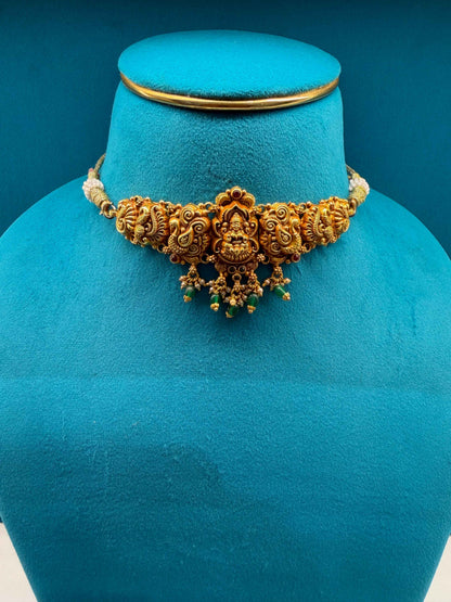 Short Choker / Bajuband 92.5 Silver Gold Polish Fancy (9790)