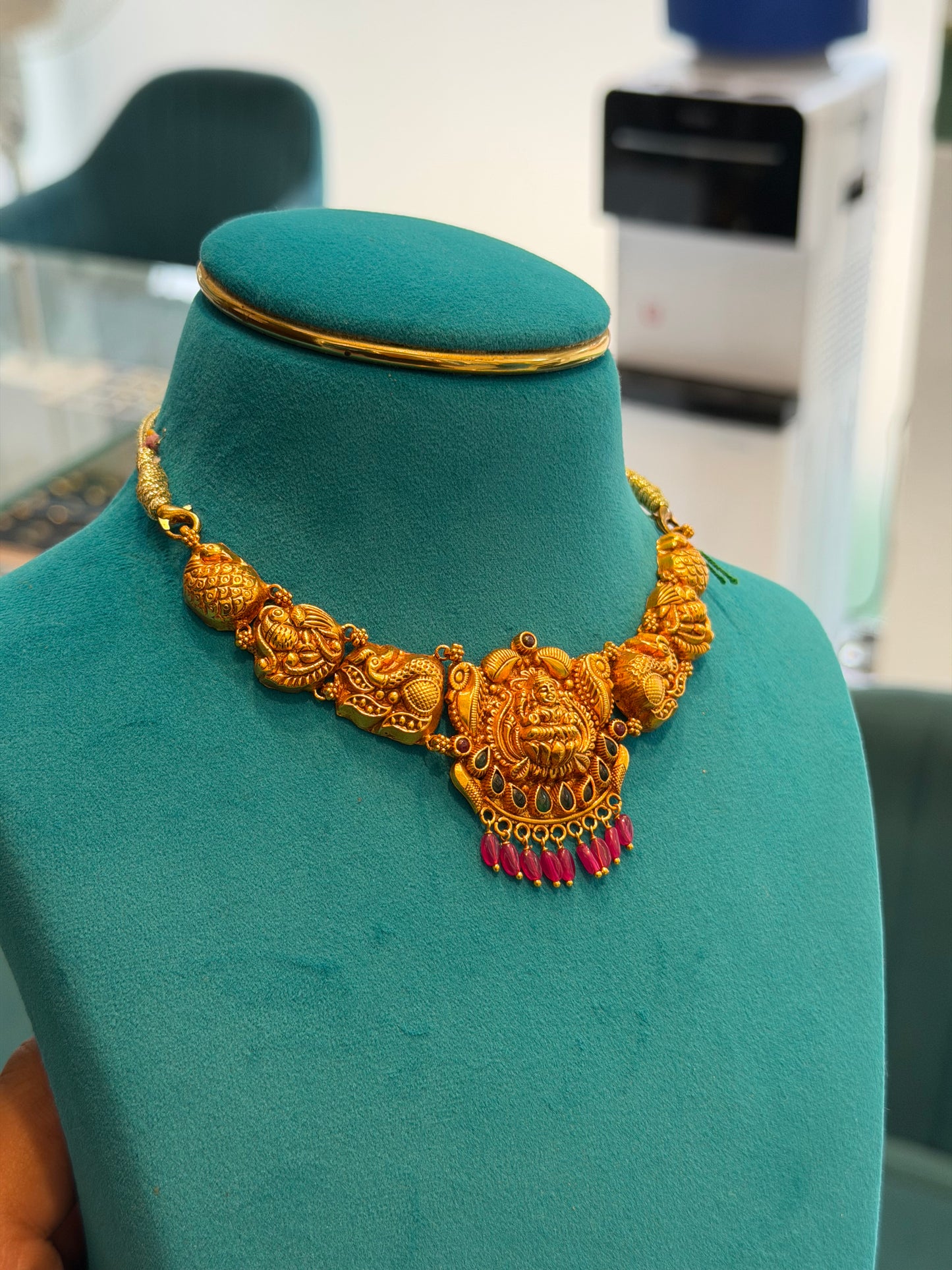 Short Necklace 92.5 Silver Gold Polish (9776)