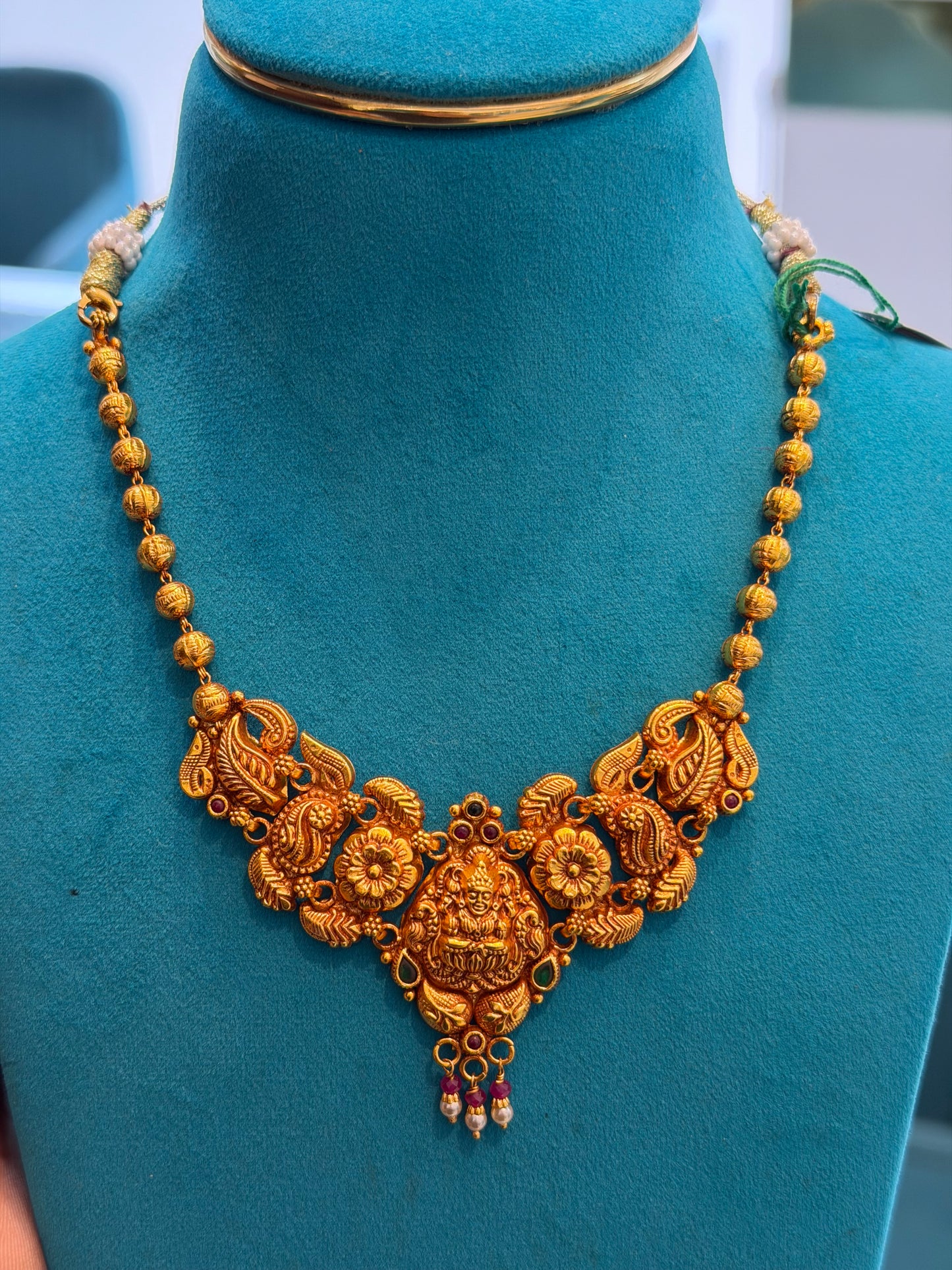 Short Necklace 92.5 Silver Gold Polish (9771)