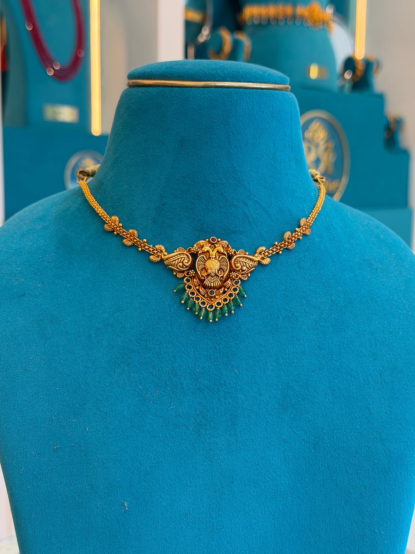 Short Necklace 92.5 Silver Gold Polish (9786)