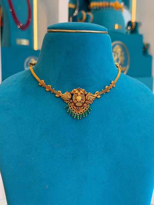 Short Necklace 92.5 Silver Gold Polish (9786)