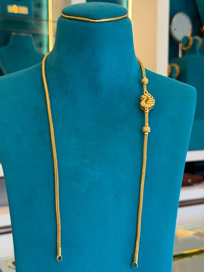 MOP MANGALYA / MANGALSUTAR CHAIN 92.5 SILVER GOLD POLISHED (4566)