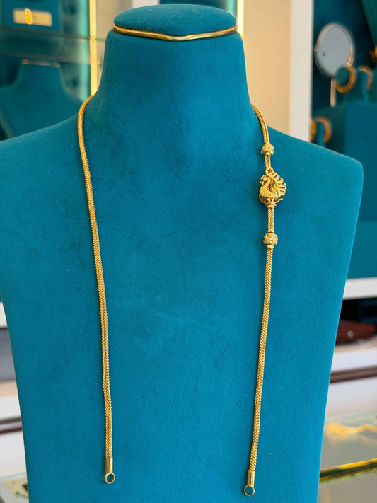 MOP MANGALYA / MANGALSUTAR CHAIN 92.5 SILVER GOLD POLISHED (4566)