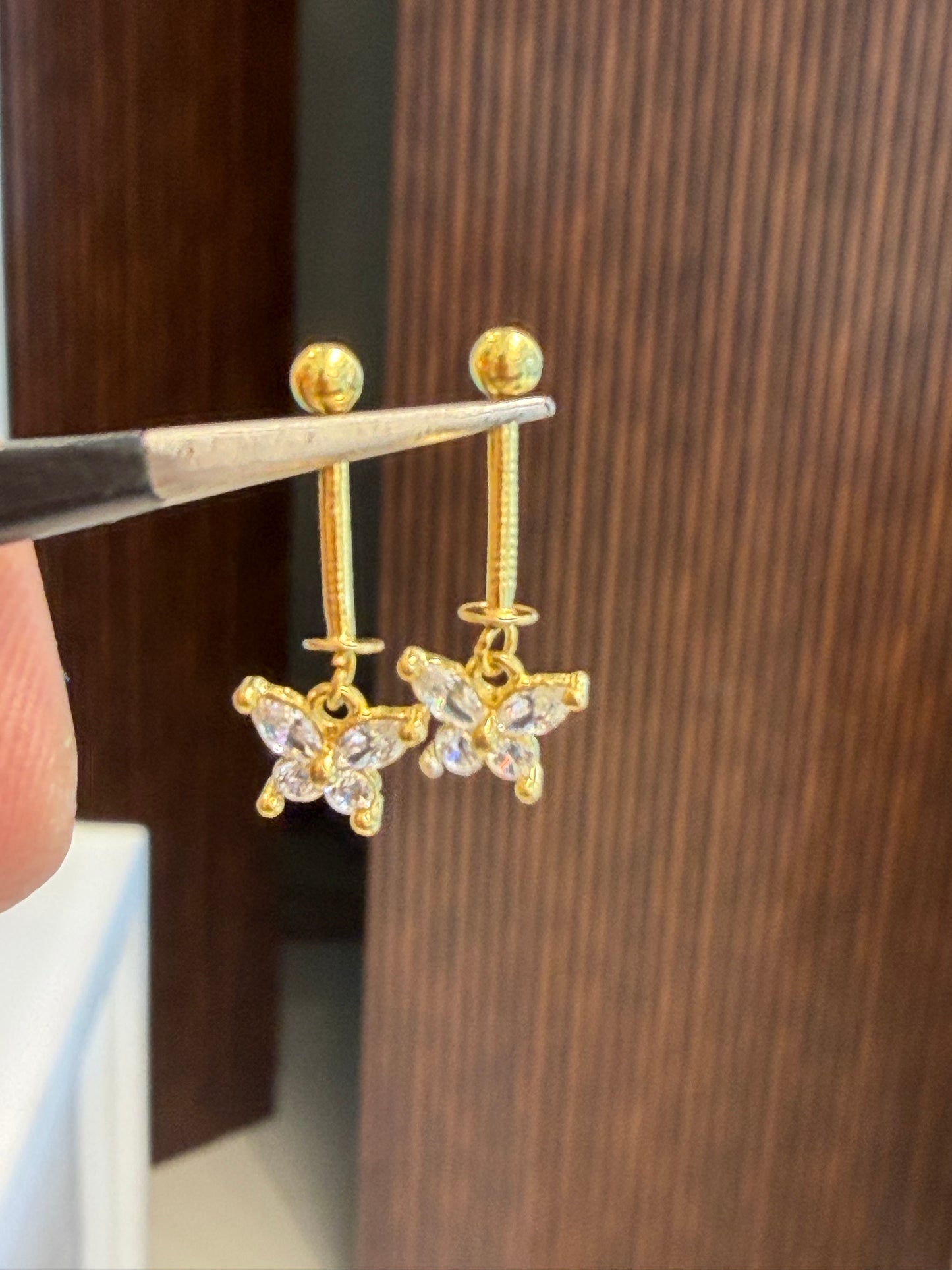 Bugadi Earrings 92.5 Silver Gold Polished (3721)