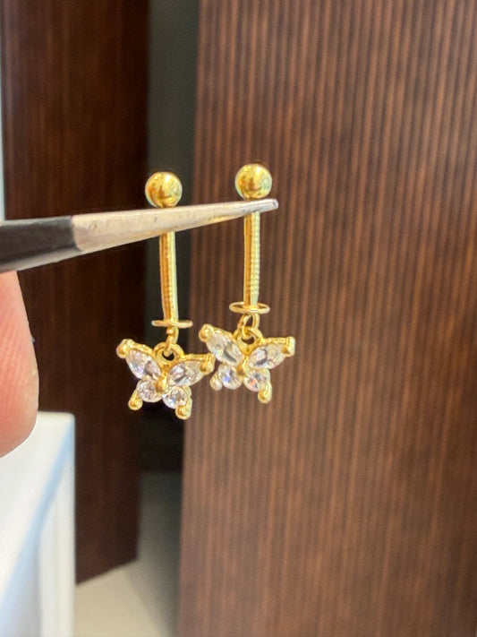 Bugadi Earrings 92.5 Silver Gold Polished (3721)