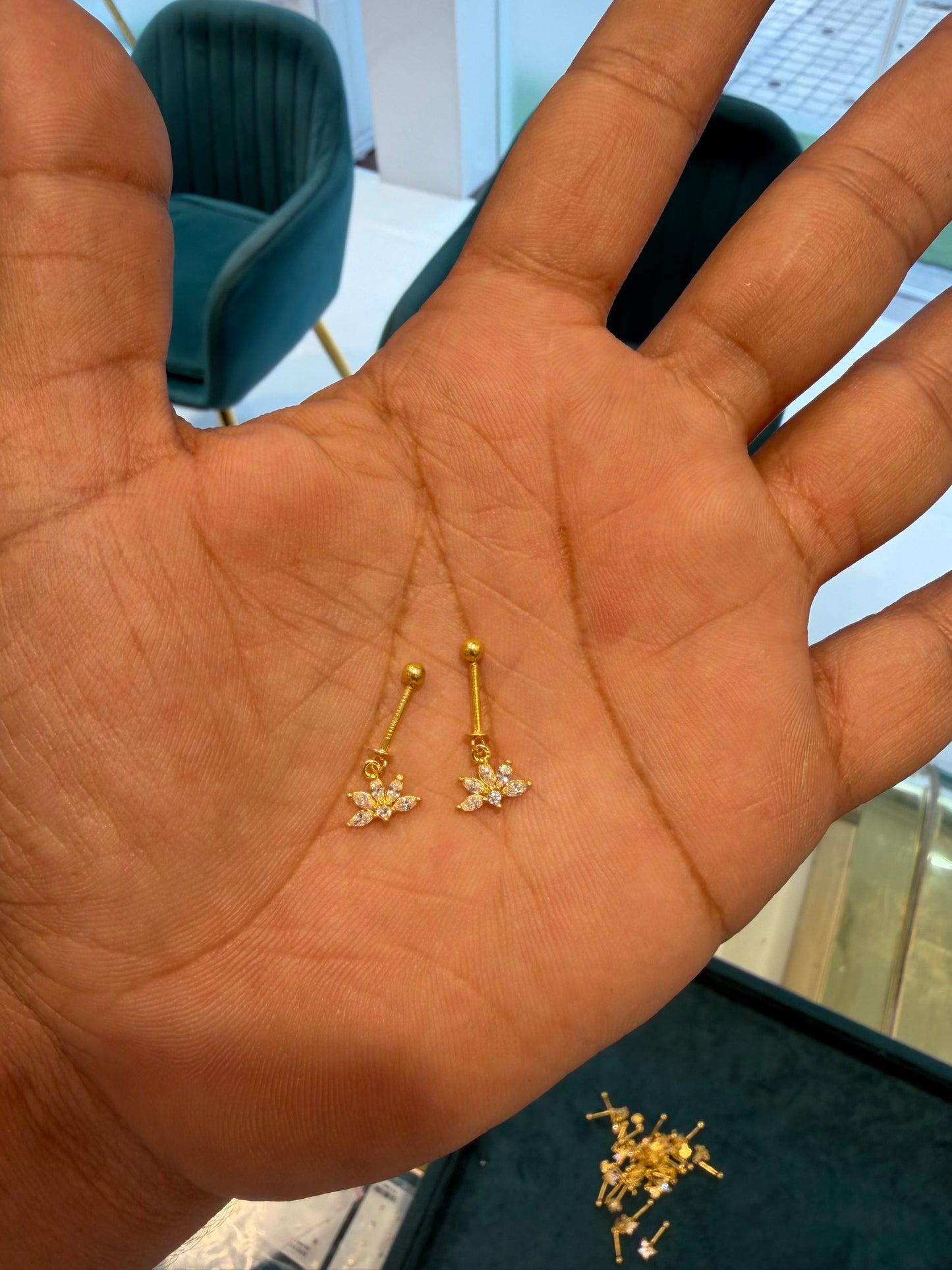 Bugadi Earrings 92.5 Silver Gold Polished (3724)