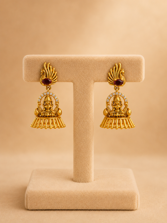 Silver Gold-Polished Jhumki Earrings – Statement