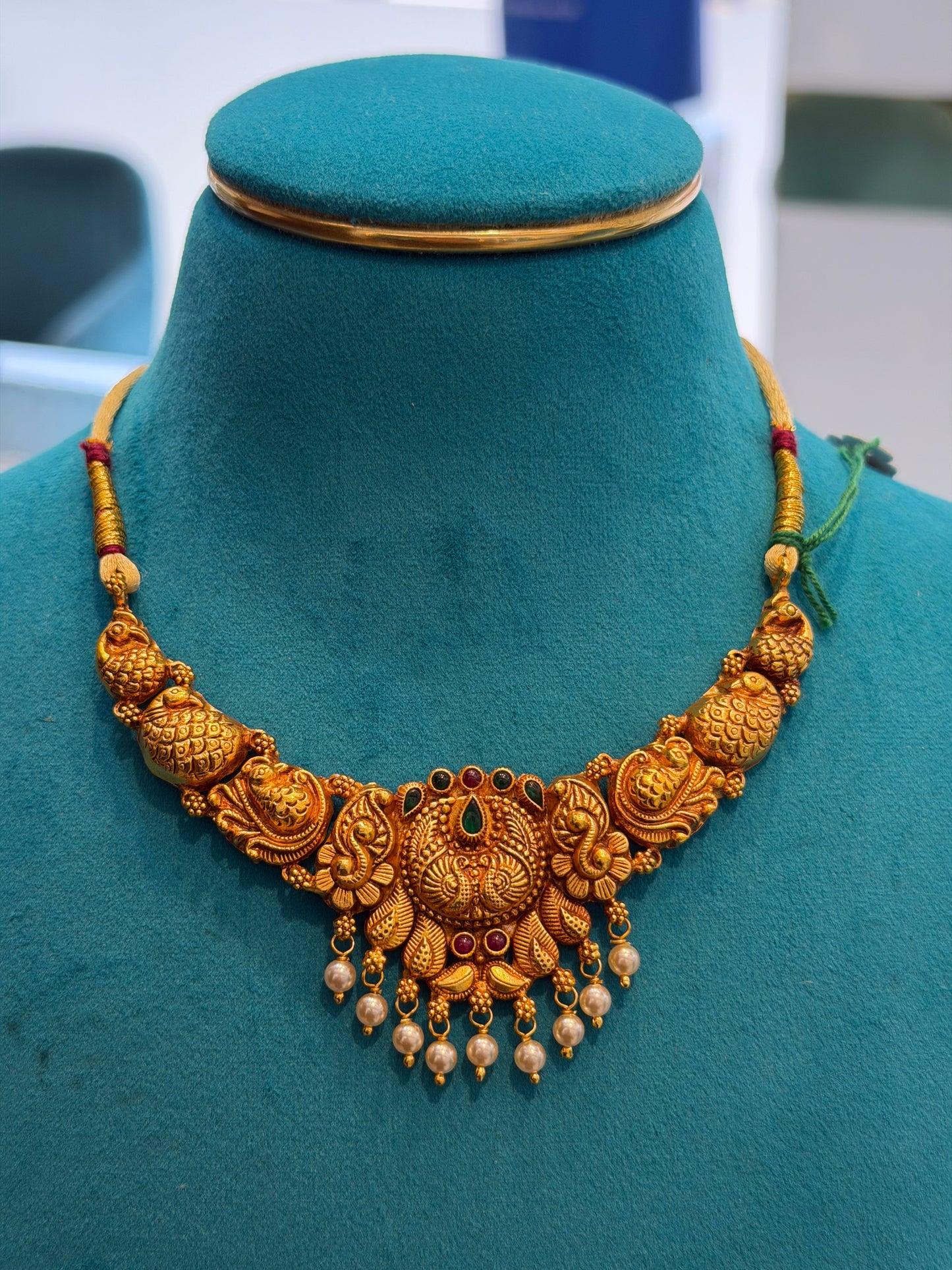 Short Necklace 92.5 Silver Gold Polish (9774)