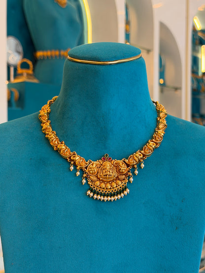Short Necklace in 92.5 Silver Gold Polish (9821)