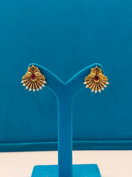 925 Sterling Silver Earrings for Women – Graceful Design, Gold Polished, BIS Hallmarked (1036)