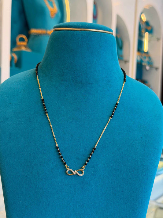 MANGALYA / MANGALSUTAR FANCY CHAIN 92.5 SILVER GOLD POLISHED (4582)